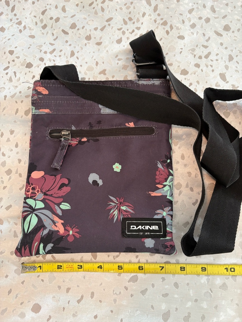 Dakine Purple Floral Crossbody Bag with Black Strap